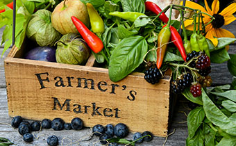 Farmer's Market Box with veggies