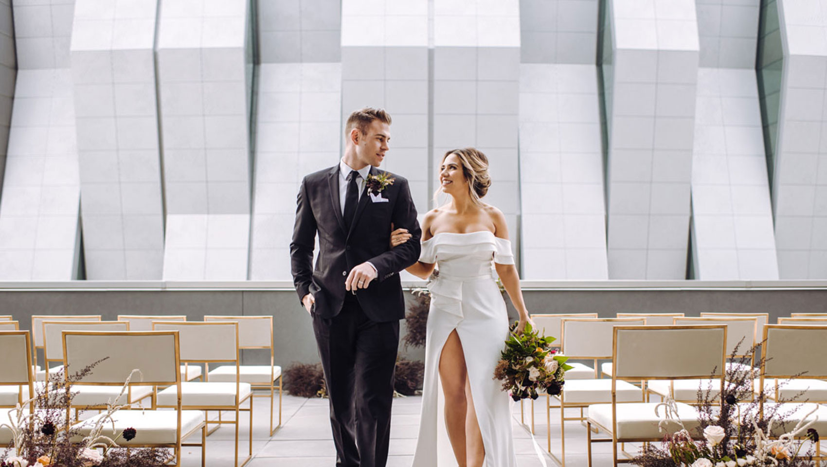 Bride & Groom Walk Down the Aisle