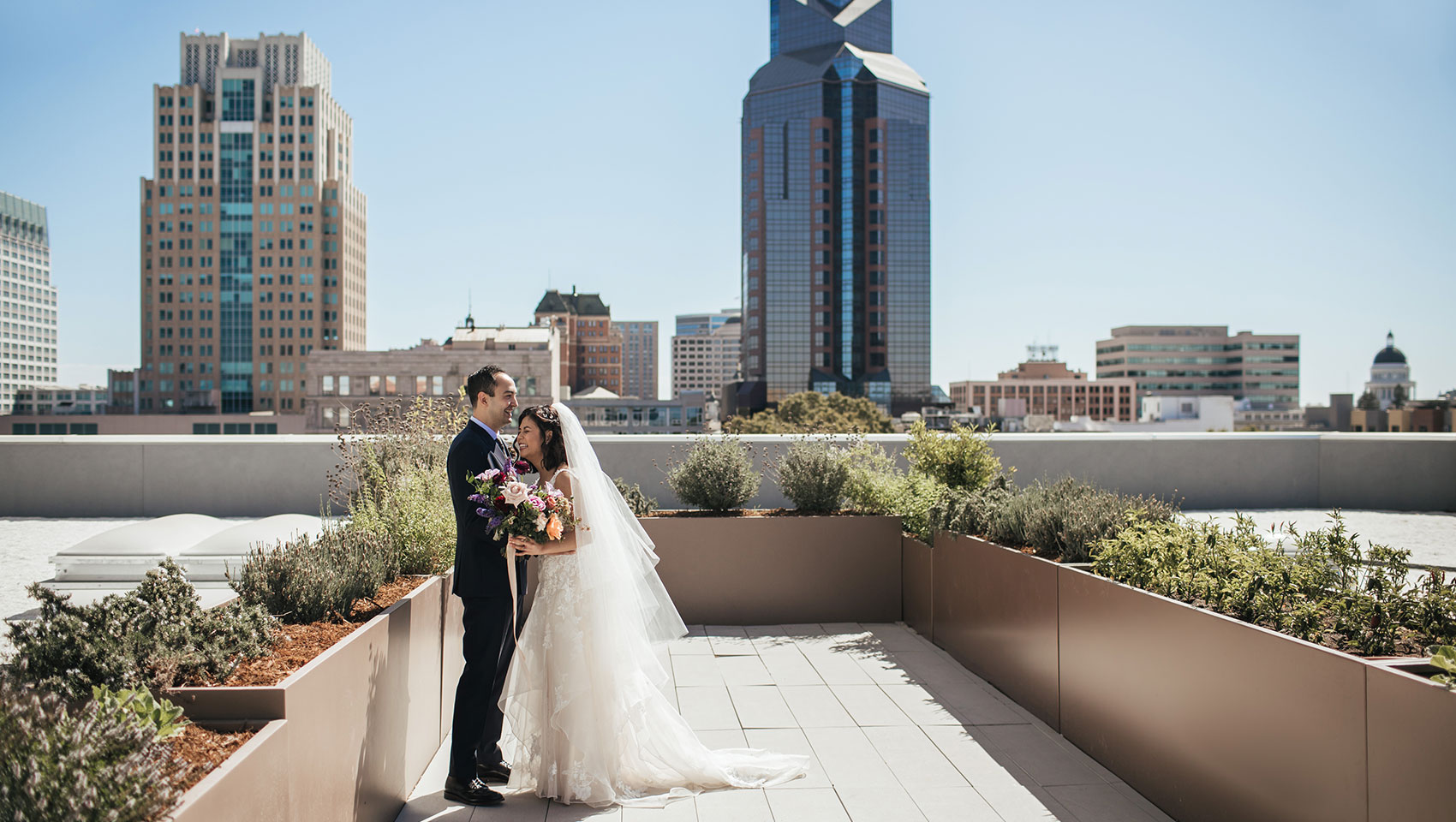 Bride & Groom on the Rooftop