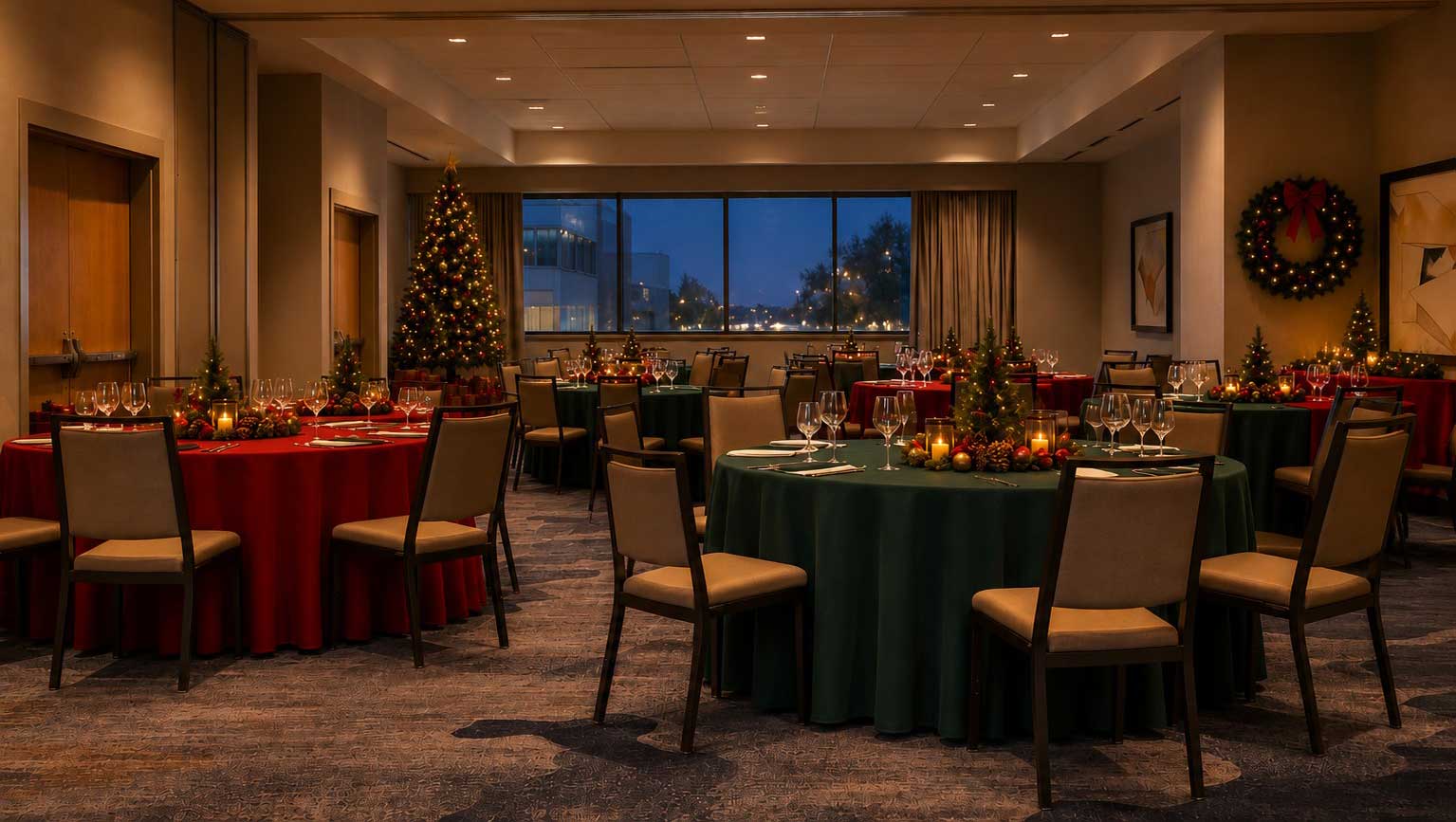 holiday ballroom setup