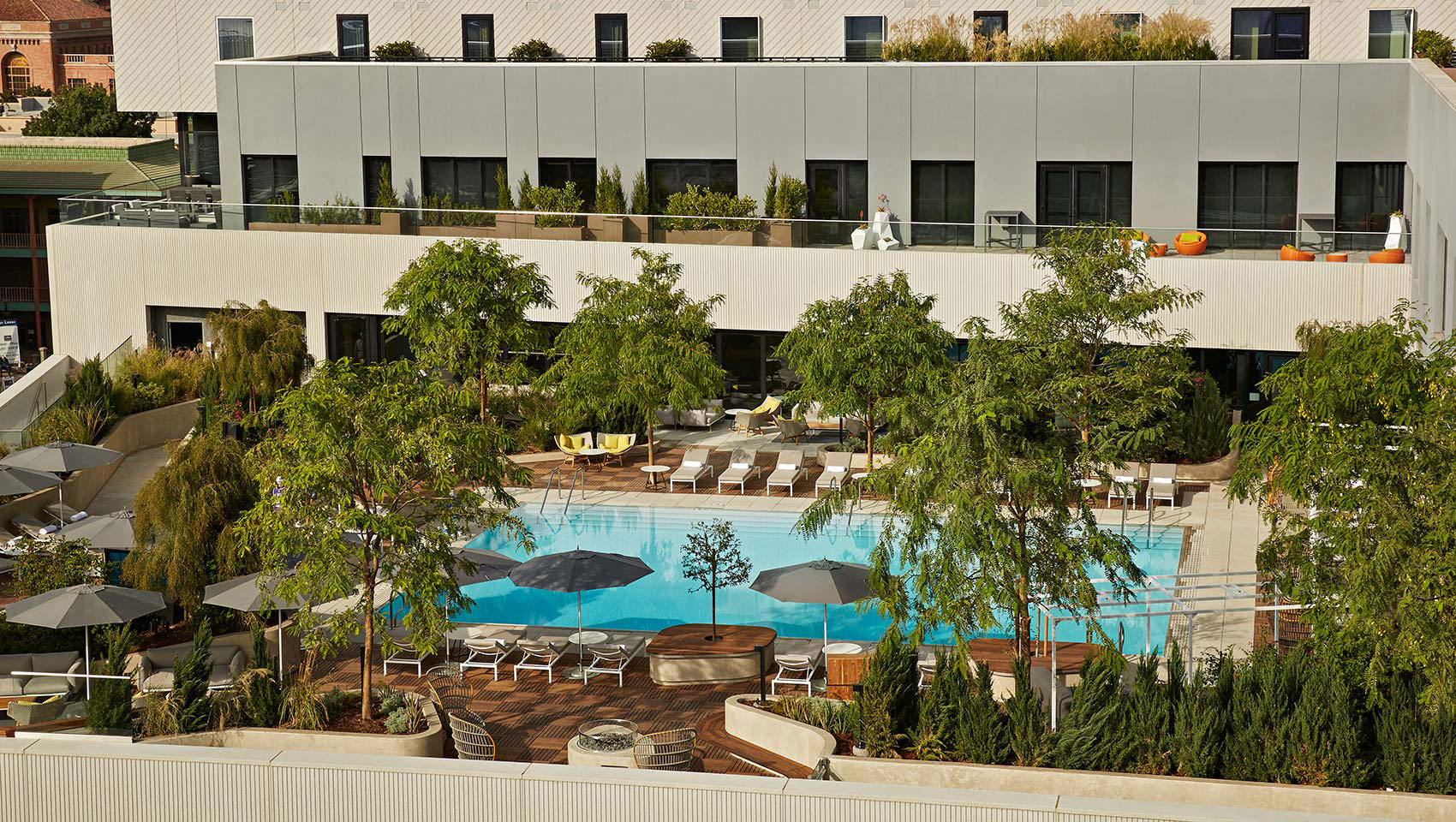 Rooftop Pool with views of Golden 1 Center