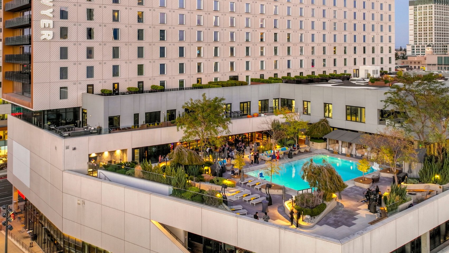 rooftop pool view at Kimpton Sawyer Hotel