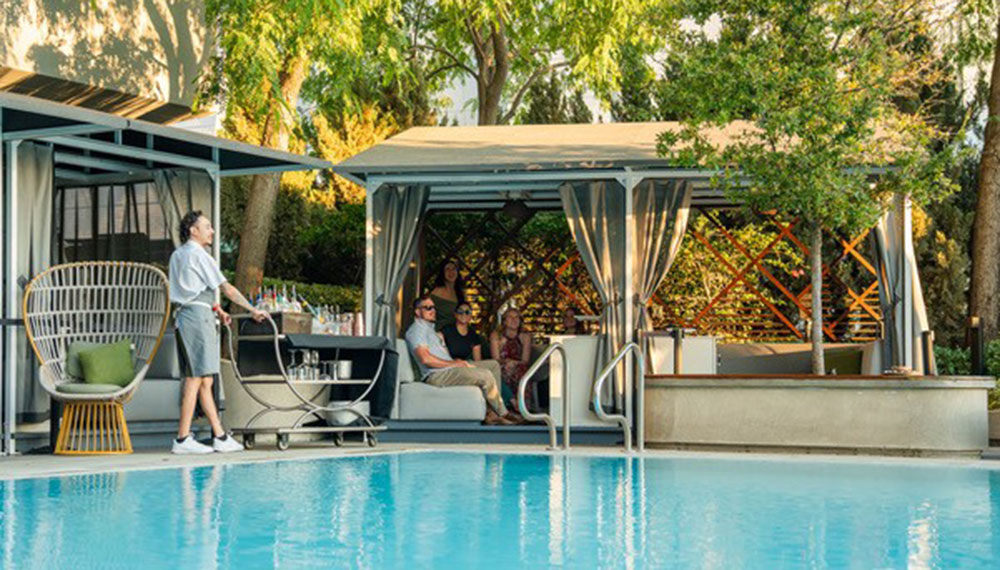 Pool and cabana view at Kimpton Sawyer Hotel