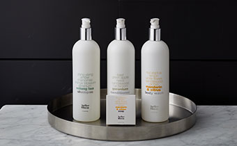 Atelier Bloem shampoo, conditioner & body wash bottles