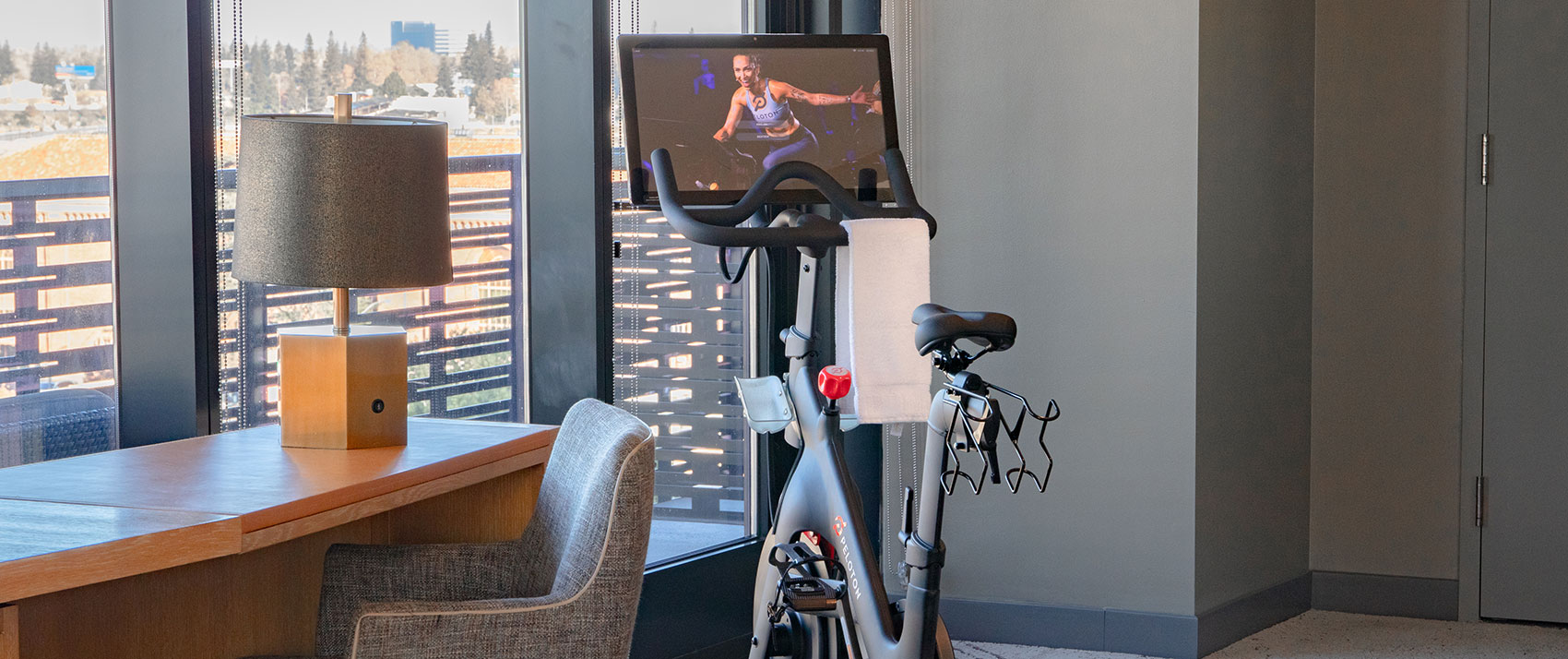 guestroom peloton exercise bike