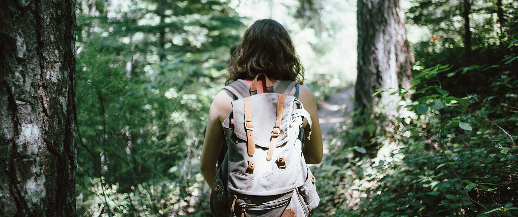 person hiking outdoors