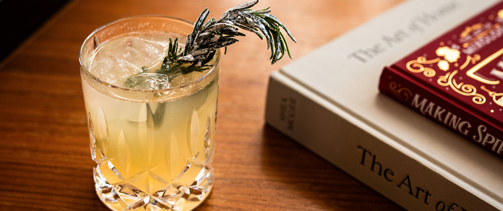holiday cocktail on table